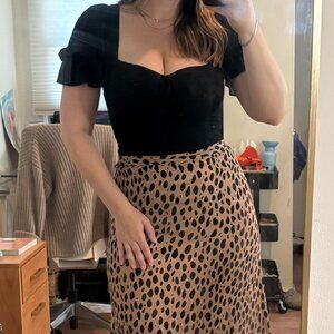 Reformation Bea Skirt Bobcat - Size 10